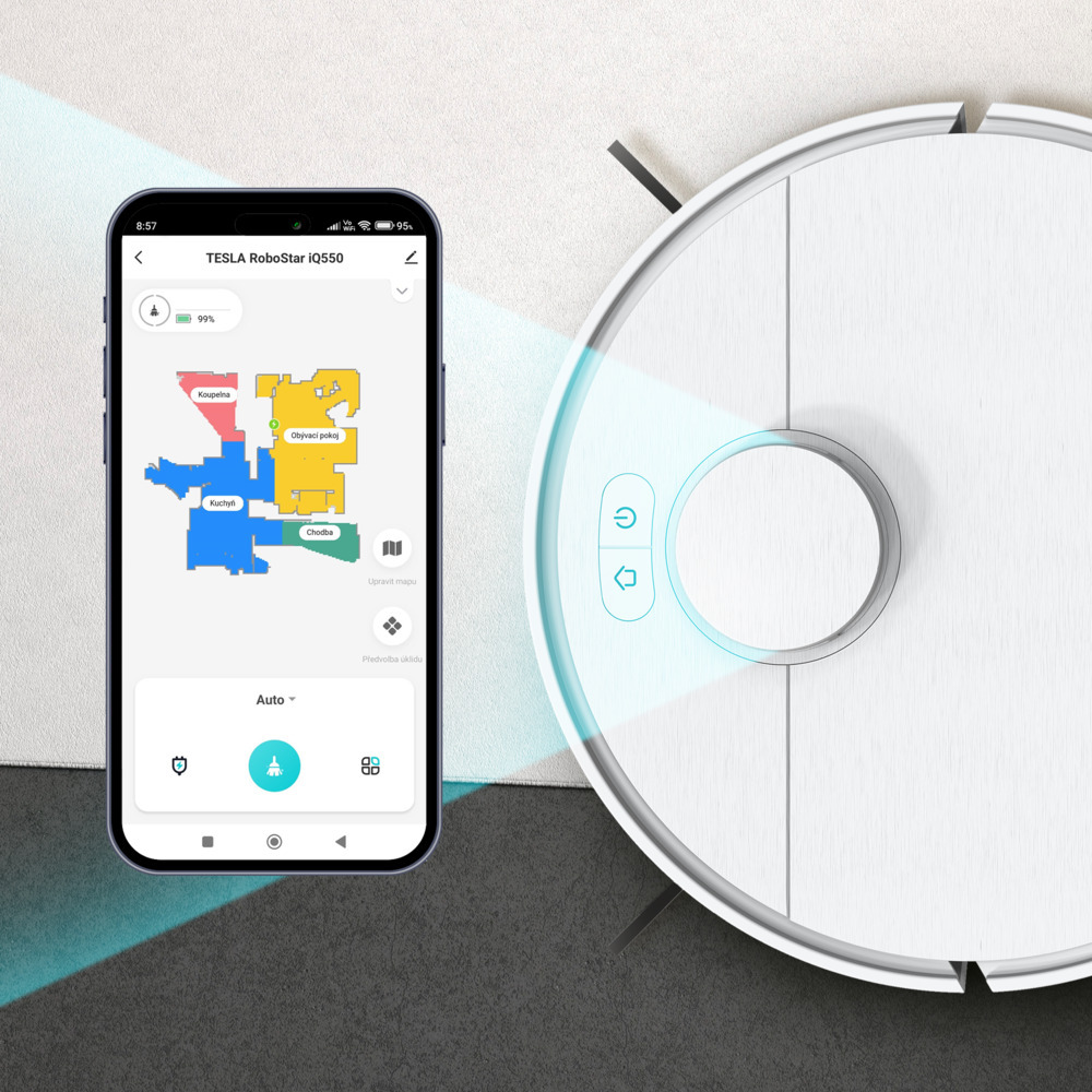 TESLA RoboStar iQ550 - ovládání přes mobilní aplikaci